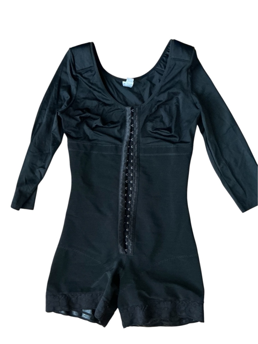 Black Full-Body Shapewear Bodysuit with Front Hook Closure - Women Intimates